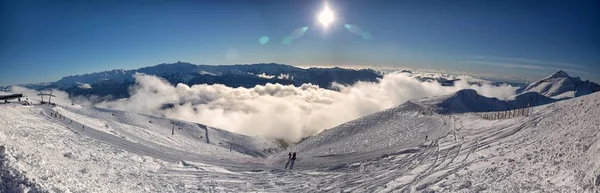 Panorama Van Hooglanden Krasnaya Polyana — Stockfoto