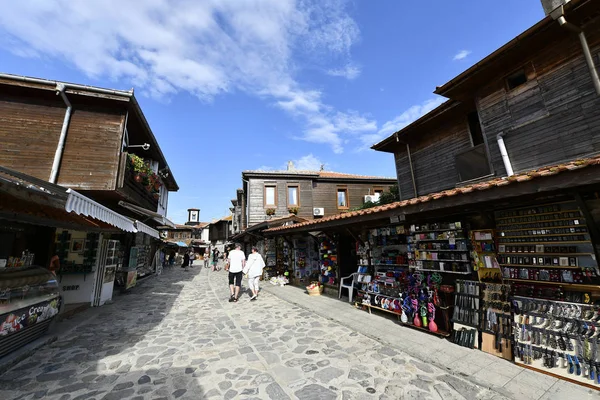 Nessebar Den Gamla Staden Med Kullerstensgator Ligger Udden — Stockfoto