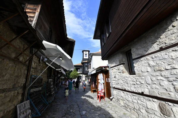 Nessebar Den Gamla Staden Med Kullerstensgator Ligger Udden — Stockfoto