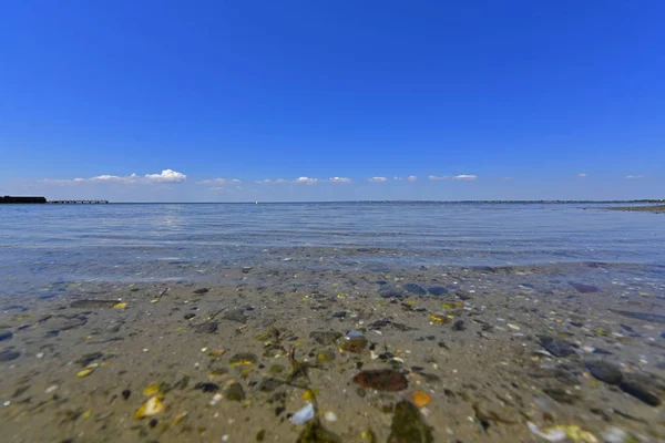 Calm Sea Bay Berdyansk Spit Located North Azov Sea Separating — Stock Photo, Image