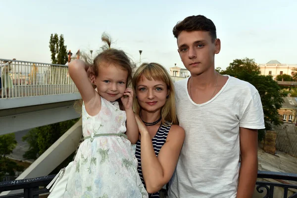 Familia Viaja Los Lugares Interés Odesa — Foto de Stock