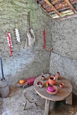 Bulgaristan, Varna 06 / 27 / 2018. Fanagoria, Asparuhovo bölgesinde bir Prabolgar köyü olan tarihi ve etnografik bir kompleks..