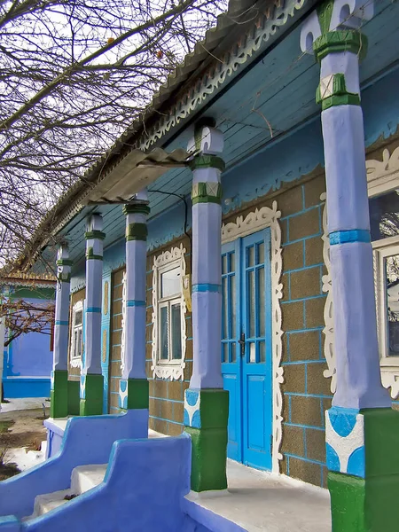 Moldova Orhei District 2008 摩尔达维亚农村房屋的独特建筑 摩尔多瓦的民间结构 — 图库照片