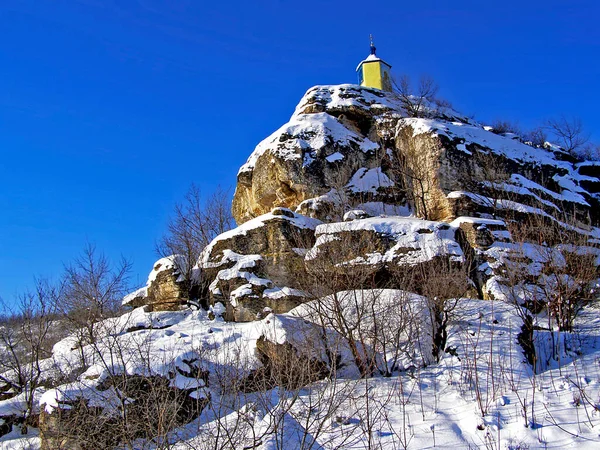 Монастырский Комплекс Сахарны Включает Себя Скальный Монастырь Древние Каменные Церкви — стоковое фото