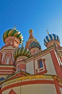 Moskova, Rusya 06.17.2012. Moskova 'nın ana meydanı Moskova Kremlin ile Kitay-Gorod arasında yer almaktadır. Moskva nehrinin kıyısına doğru nazik Vasilievsky nehrinden geliyor..