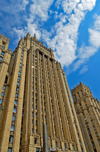 Москва 2012 Будівля Міністерства Закордонних Справ Одним Семи Збудованих Сталіністських — стокове фото