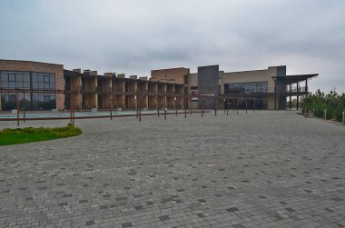 Ukrayna, Novoselovka köyü 10 / 21 / 2017. River Club kırsal dinlenme merkezinin güzel manzaraları.