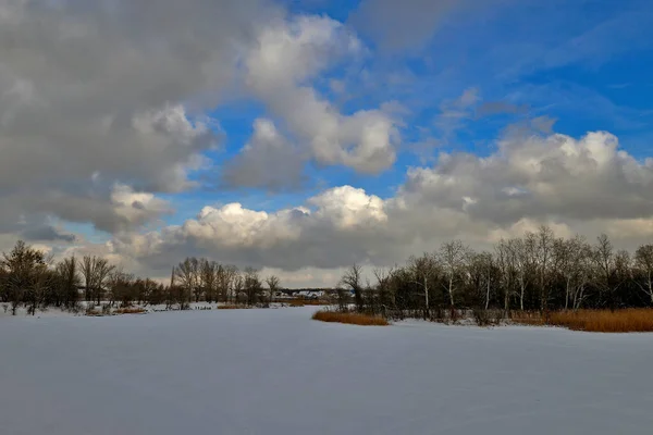 Hermosos Paisajes Invierno Puestas Sol —  Fotos de Stock