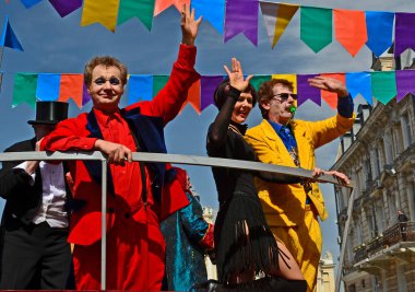 Ukrayna, Odessa 04 / 01 / 2013. Humorina, her yıl 1 Nisan 'da Odessa' da düzenlenen bir mizah ve hiciv festivali..
