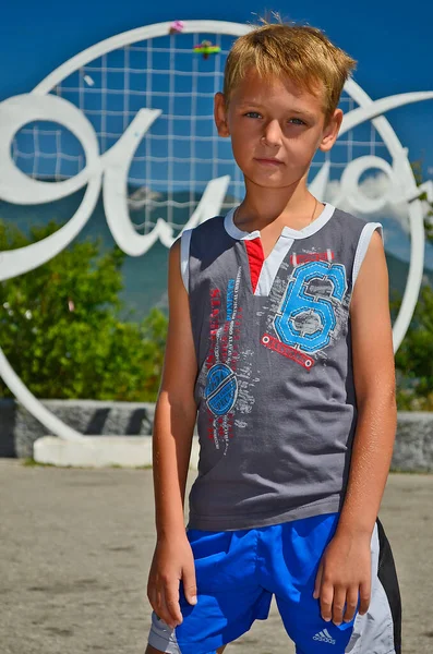 Niño Niño Viaja Las Vistas Crimea — Foto de Stock