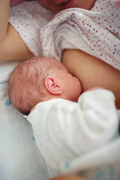 かわいい赤ちゃんの母乳育児 — ストック写真