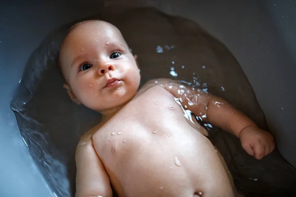 Evening Bathing Cute Baby — Stock Photo, Image