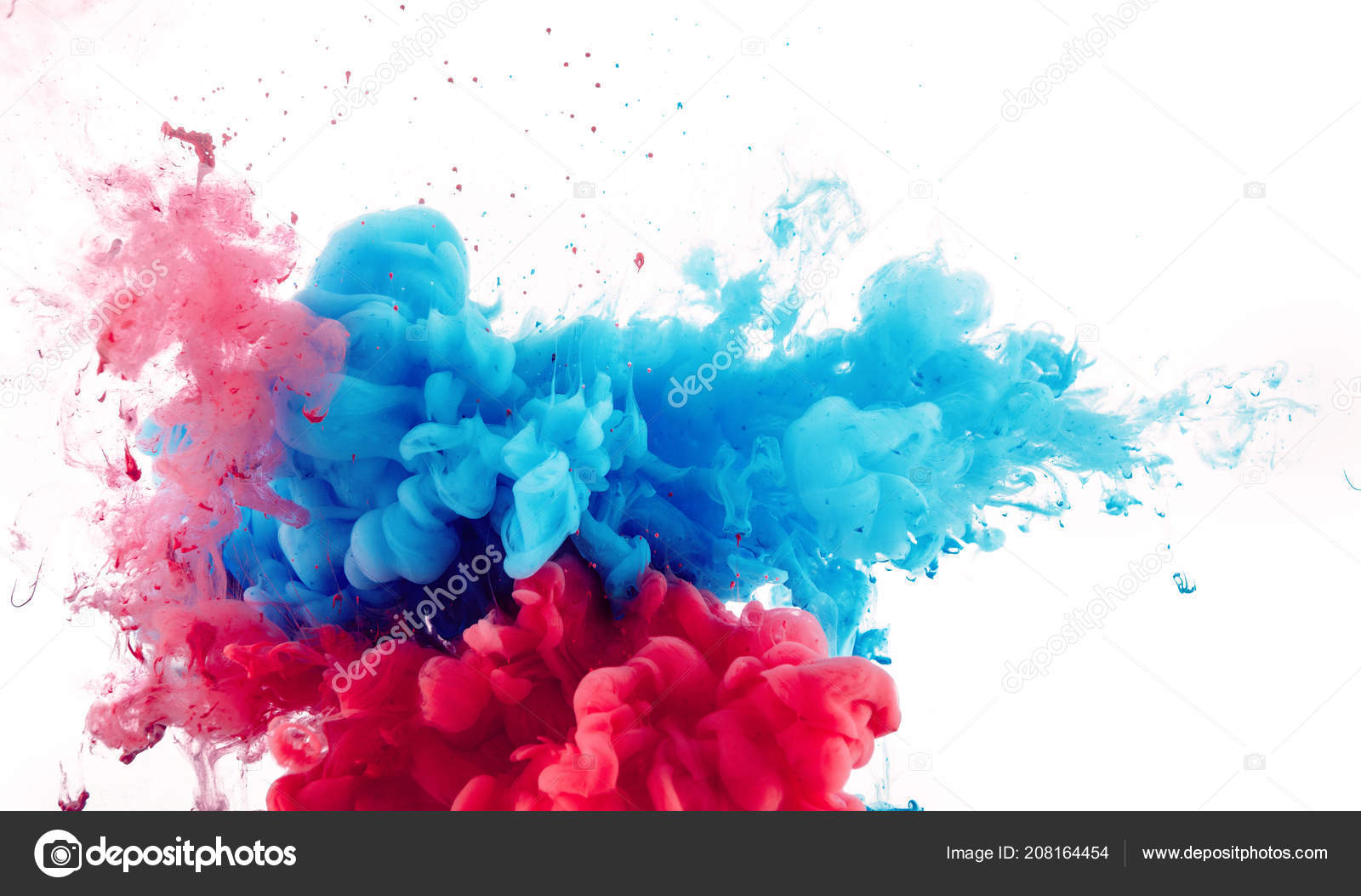Mix Red Blue Ink Splashes White Background Stock Photo by ©luckybusiness  208164454