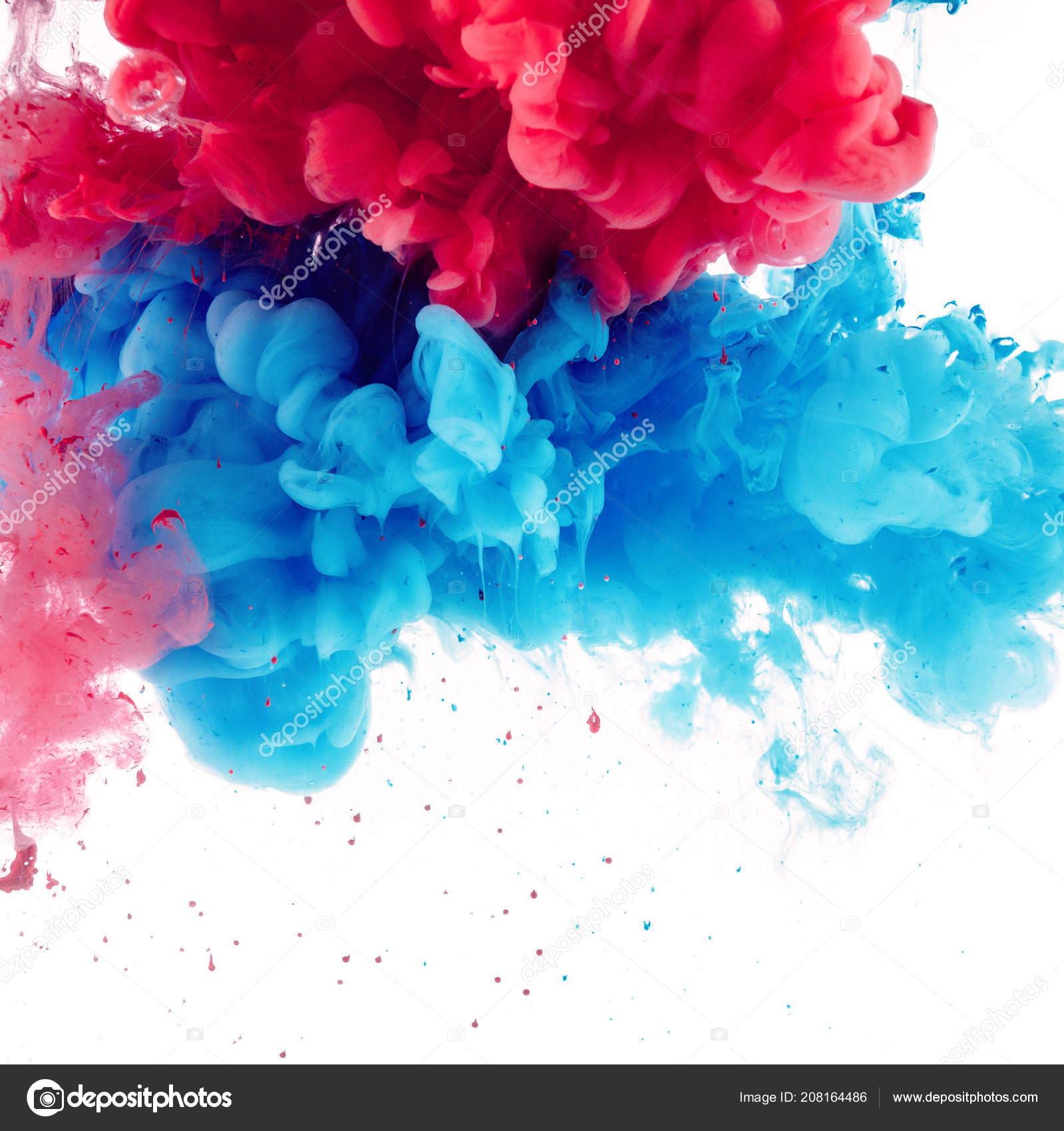 Mix Red Blue Ink Splashes White Background Stock Photo by ©luckybusiness  208164486