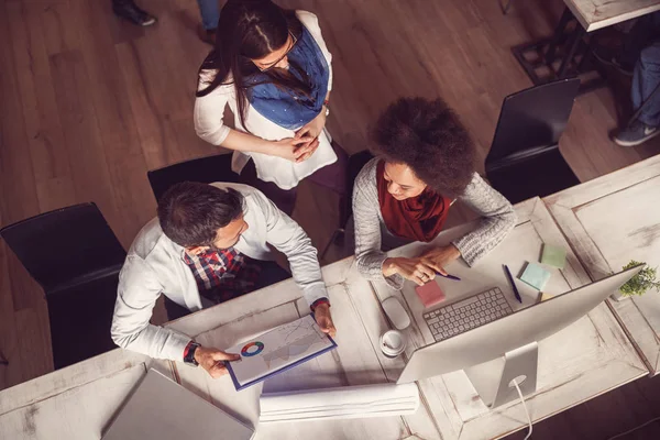 Business Team Talking Target Achievement Goals Strateg — Stock Photo, Image