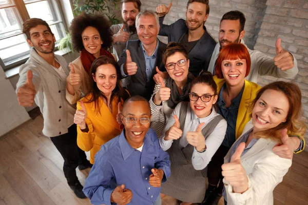 Polegares Para Cima Sucesso Empresarial Conceito Vencedor — Fotografia de Stock