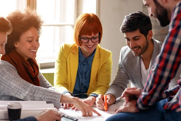 Group Young Architects Working Together — Stock Photo, Image