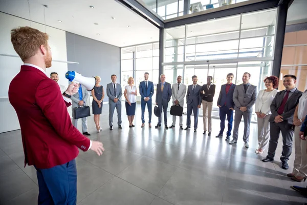 Young Ambitious Businessman Hold Meeting — Stock Photo, Image