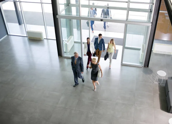 Professional Modern People Walking Way Building — Stock Photo, Image