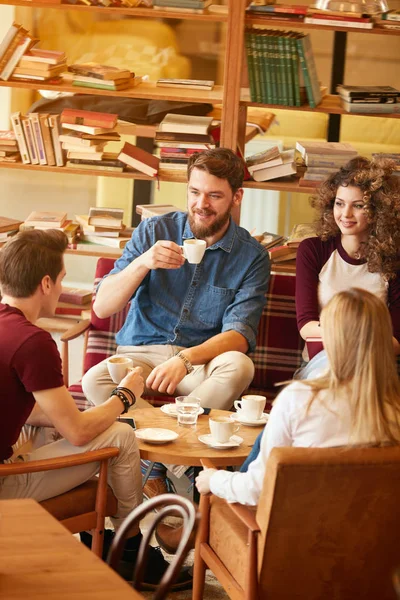 Studenter Har Kaffe Tid Cafeterian — Stockfoto