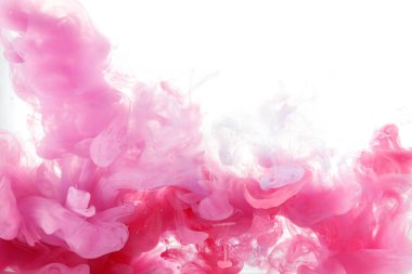 beyaz arka plan üzerinde suda pembe renk şekli