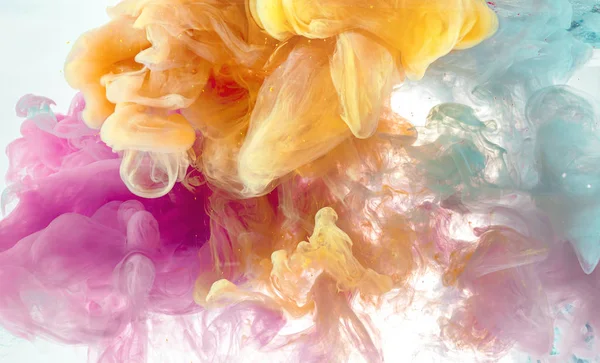 Abstrakt bakgrund från färgblandning av pastellfärgat bläck i vatten — Stockfoto