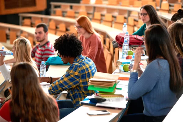Klass av universitetsstudenter lärande tillsammans — Stockfoto