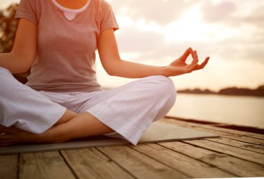 Lotus kadın yoga, kavram pratik poz