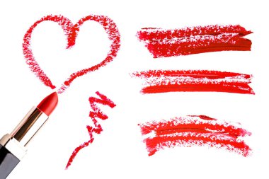 Kırmızı ruj izi izole