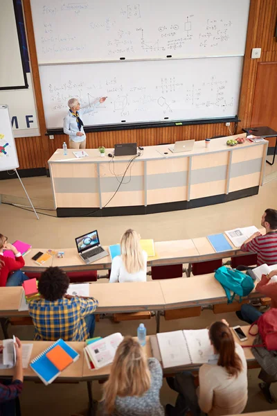 Profesor ve třídě školení se studenty — Stock fotografie