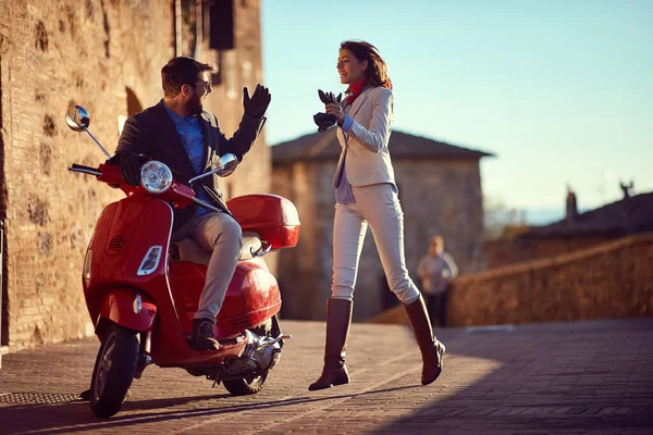 Business people on scooter — Stock Photo, Image