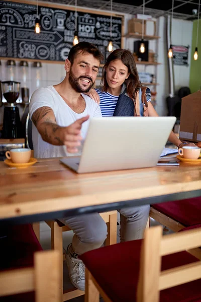 Café shop.business.business proprietário no café . — Fotografia de Stock