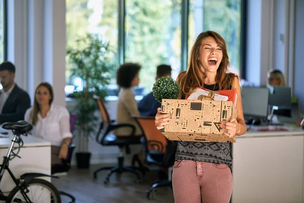 New Female Colleague Coming Office Her First Day — Stock Photo, Image