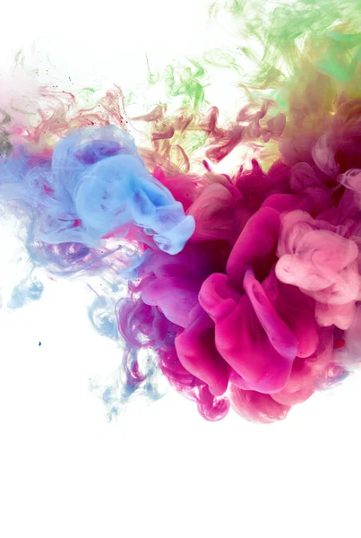 美丽的彩色抽象飞溅袋从水和墨水混合而成 — 图库照片