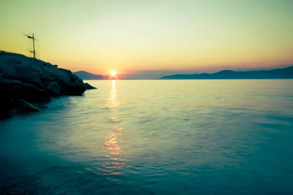 Puesta de sol en el mar — Foto de Stock