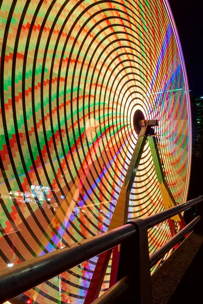 Roda Gigante Noite Durante Portland Rose Festival Luzes Coloridas Close — Fotografia de Stock