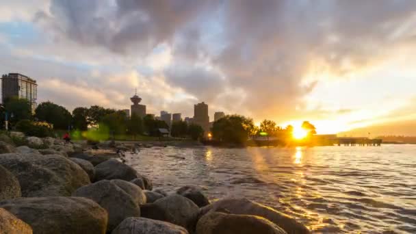 Uhd Time Lapse Movie Moving Clouds Sky Vancouver Canada Skyline — Stock Video