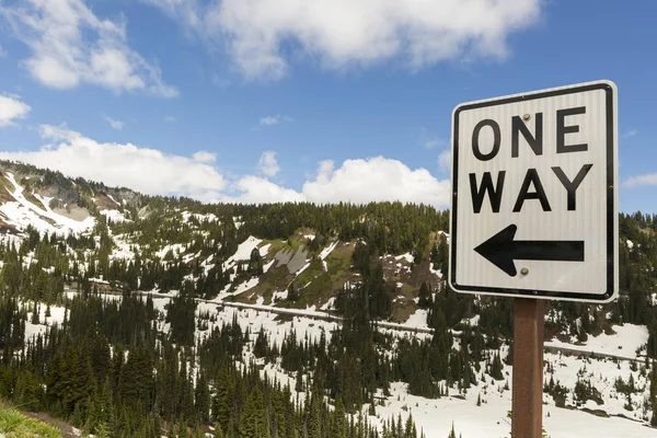 One Way Drive Highway Scenic Mount Rainier National Park Washington — Stock Photo, Image