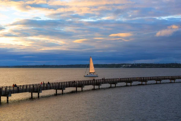 Vitorlás Bellingham Öböl Boardwalk Bellingham Washington State Park Boulevard Során — Stock Fotó