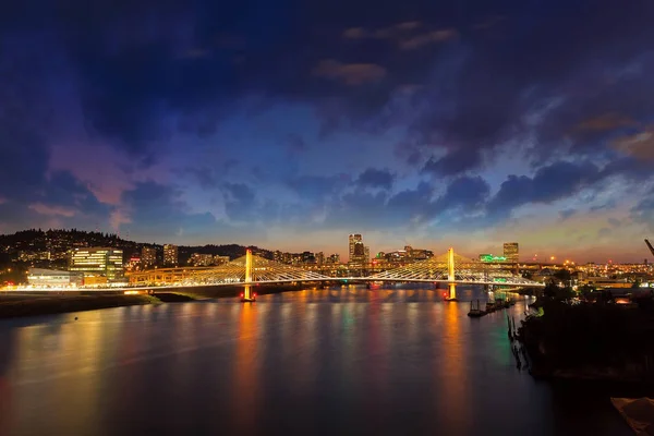 Panoramę Centrum Miasta Portland Stanie Oregon Przez Tilikum Przekraczających Most — Zdjęcie stockowe