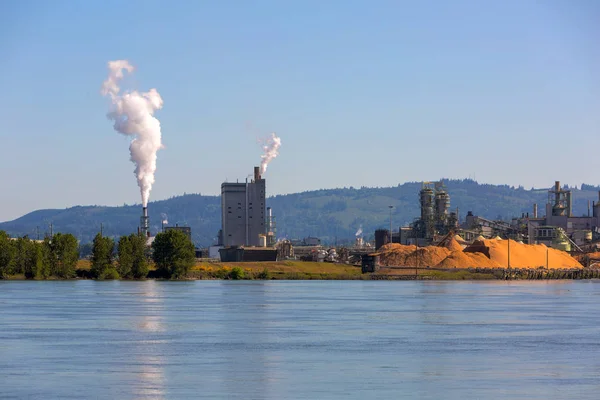Zellstoff Und Papierfabrik Entlang Des Columbia River Long View Washington — Stockfoto