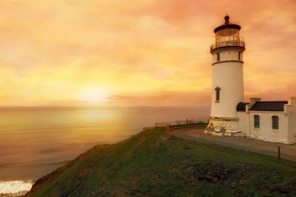 North Head Lighthouse Ilwaco Washington State Sunset — Stock Photo, Image