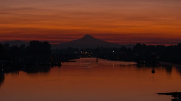 Ultra Wysokiej Rozdzielczości Filmu Timelapse Golden Sunrise Nad Columbia River — Wideo stockowe
