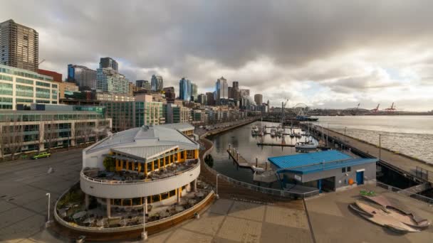 Time Lapse Vidéo Des Nuages Mouvement Ciel Dessus Paysage Urbain — Video