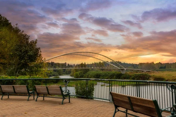 Park Lavičky Podél Řeky Willamette Riverfront City Park Salem Oregon — Stock fotografie