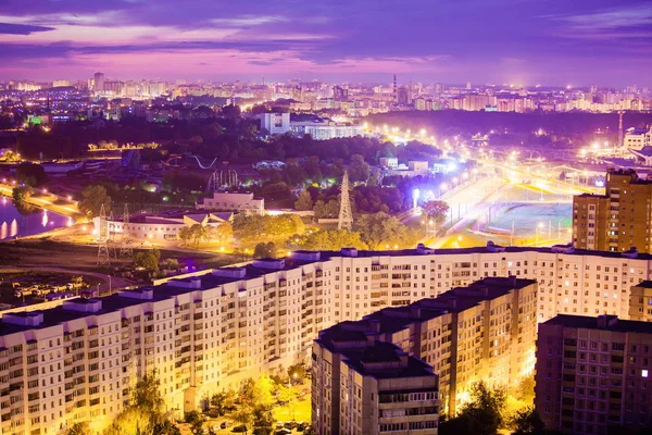 Gece Iyi Şehir Manzaralı Gece Şehir Işıkları — Stok fotoğraf