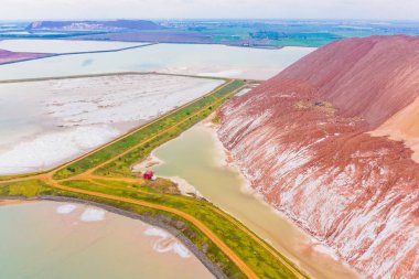Potasyum çukurları, hava manzarası yakınındaki atık su rezervuarları. Ekolojik sorunlar