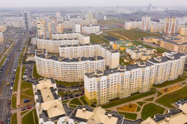 High rise buildings erected in new district in suburbs