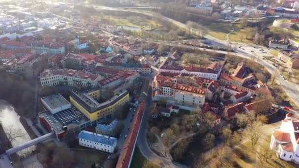 Vilnio Lituania Veduta Aerea Della Città Vecchia Vilnius — Video Stock