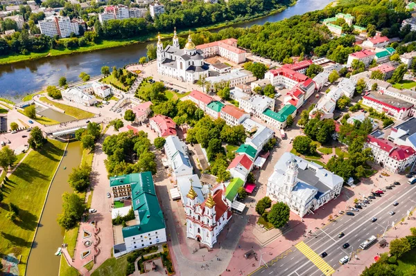 Vitebsk Belarus Juli 2019 Mooi Uitzicht Stad Kleine Huisjes Het — Stockfoto